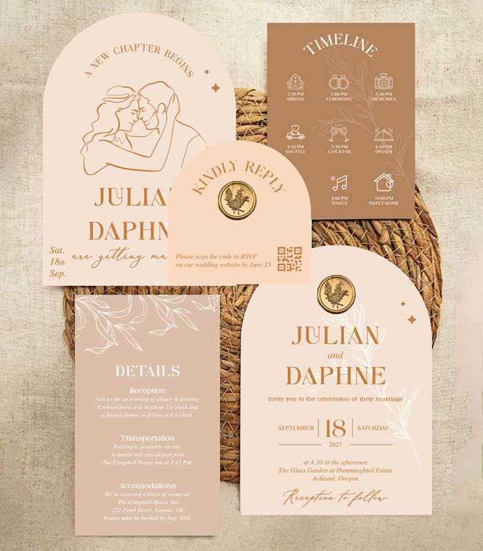 <Sienna> Invitation package with die cut (Copy)