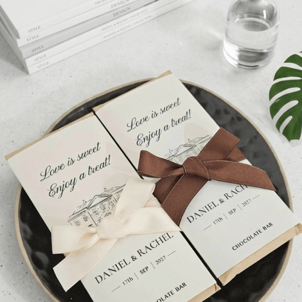 Alternative view of Personalized Wedding favors, Hand Drawn Venue Wedding Favors, Unique Wedding Favors | Hershey Chocolate Bar V-2