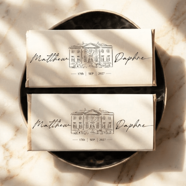 Alternative view of Personalized Wedding favors, Hand Drawn Wedding Favors, Unique Wedding Favors, Wedding Venue Illustration | Hershey Chocolate Bar V-3