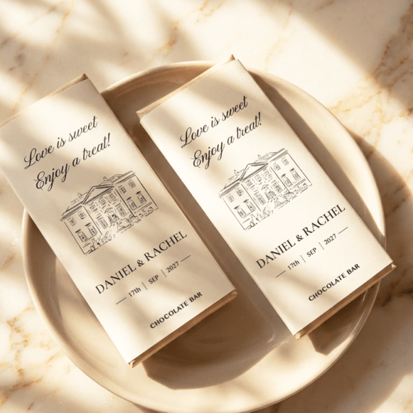 Personalized Wedding favors, Hand Drawn Venue Wedding Favors, Unique Wedding Favors | Hershey Chocolate Bar V-2