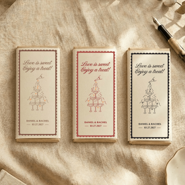 Alternative view of Personalized Wedding Favors, Chic Wedding Favors, Edible Wedding Favors with Ribbons, Love is Sweet| Hershey Chocolate Bar R-2