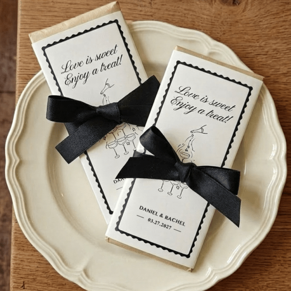 Personalized Wedding Favors, Chic Wedding Favors, Edible Wedding Favors with Ribbons, Love is Sweet| Hershey Chocolate Bar R-2