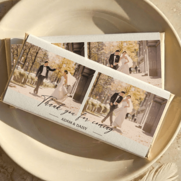 Alternative view of Custom Photo Wedding Favors, Personalized Wedding Favors, Custom Wedding Favors with Ribbons| Hershey Chocolate Bar P-1