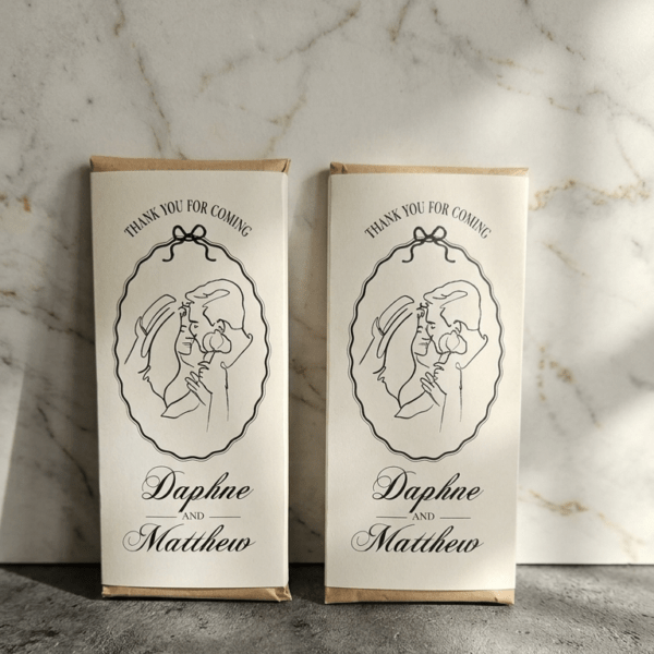 Custom Portrait Illustration,  Personalized Wedding Favors, Custom Wedding Favors, Unique Wedding Favor | Hershey Chocolate Bar PO-3