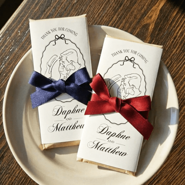 Alternative view of Custom Portrait Illustration,  Personalized Wedding Favors, Custom Wedding Favors, Unique Wedding Favor | Hershey Chocolate Bar PO-3