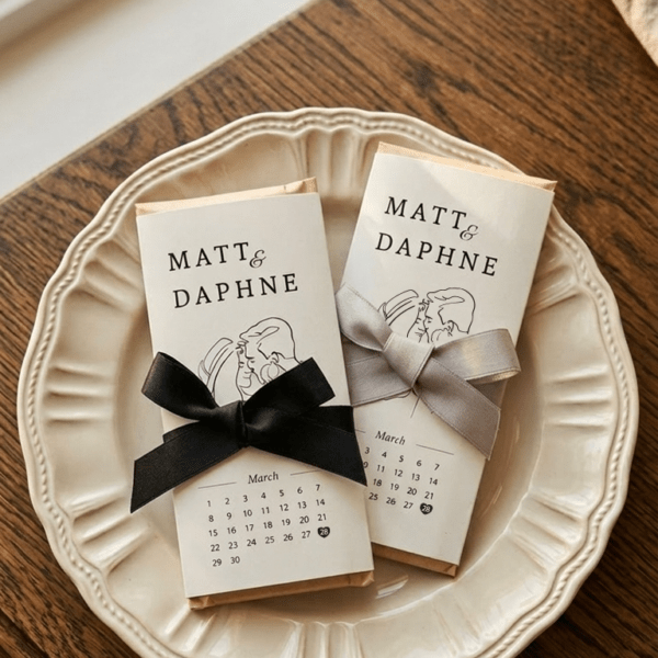 Hand Drawn Portrait , Personalized Wedding Favors, Custom Wedding Favors, Memorable Wedding Favor | Hershey Chocolate Bar PO-2