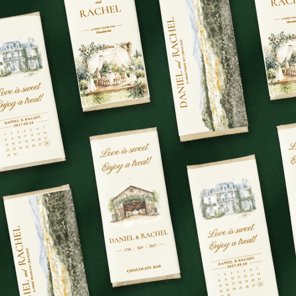 Alternative view of Rustic Wedding Favors, Personalized Wedding Favors, Chocolate Wedding Favors, Edible | KitKat