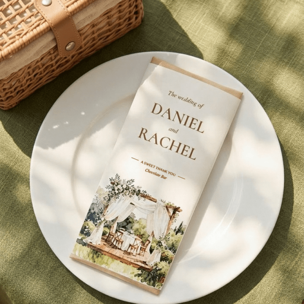 Alternative view of Rustic Wedding Favors,  Personalized Wedding Favors, Barn Wedding Favor with Ribbons | Hershey Chocolate Bar RU-2