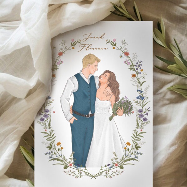 Alternative view of Florence- Rustic Wedding Invitation, Custom Wedding Invitation, Barn Wedding Invitation｜Realistic Custom Portrait