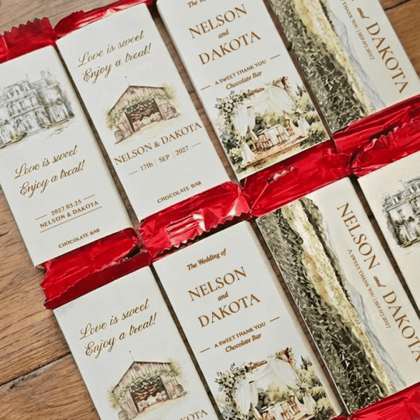 Rustic Wedding Favors, Personalized Wedding Favors, Chocolate Wedding Favors, Edible | KitKat
