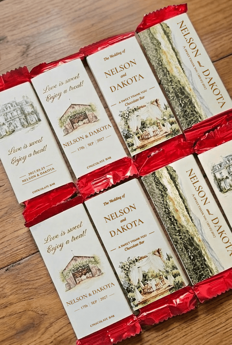 Rustic Wedding Favors, Personalized Wedding Favors, Chocolate Wedding Favors, Edible | KitKat
